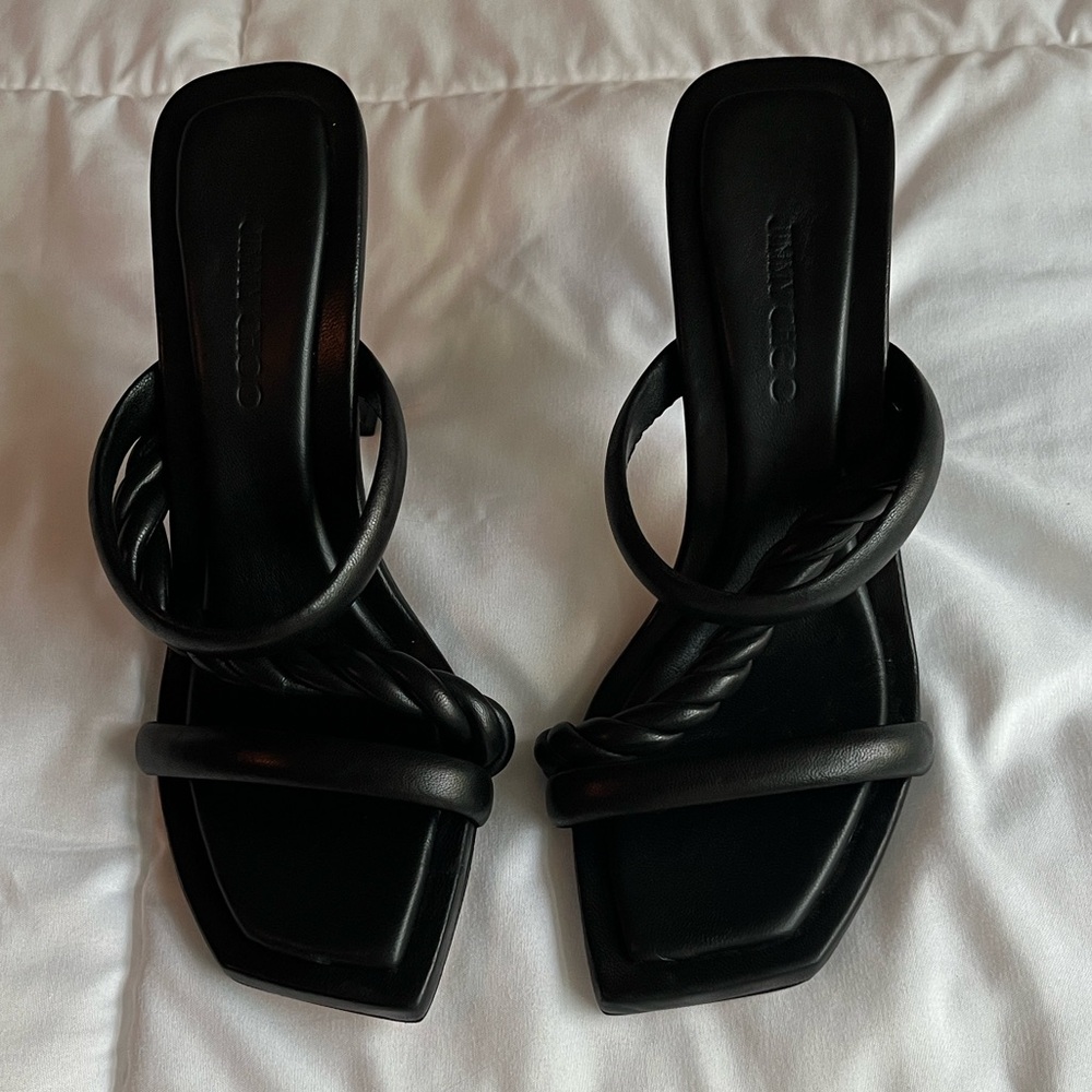 Jimmy Choo Women’s Leather Mule Sandals Black